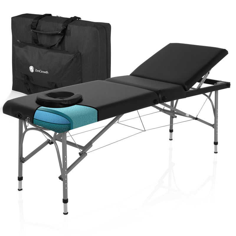 ZENGROWTH Table de massage pliante Athlete Noir 63.5cm