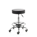 ZenGrowth Tabouret noir avec structure chromée avec anneau de pied