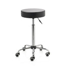 ZenGrowth Tabouret noir avec structure chromée sans anneau de pied