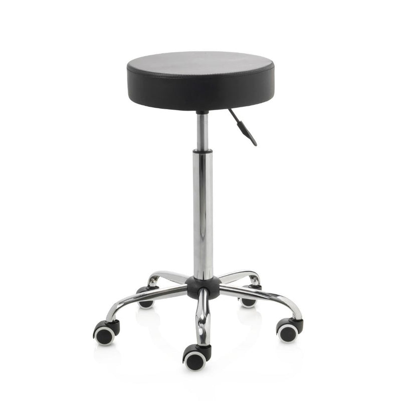 ZenGrowth Tabouret noir avec structure chromée sans anneau de pied