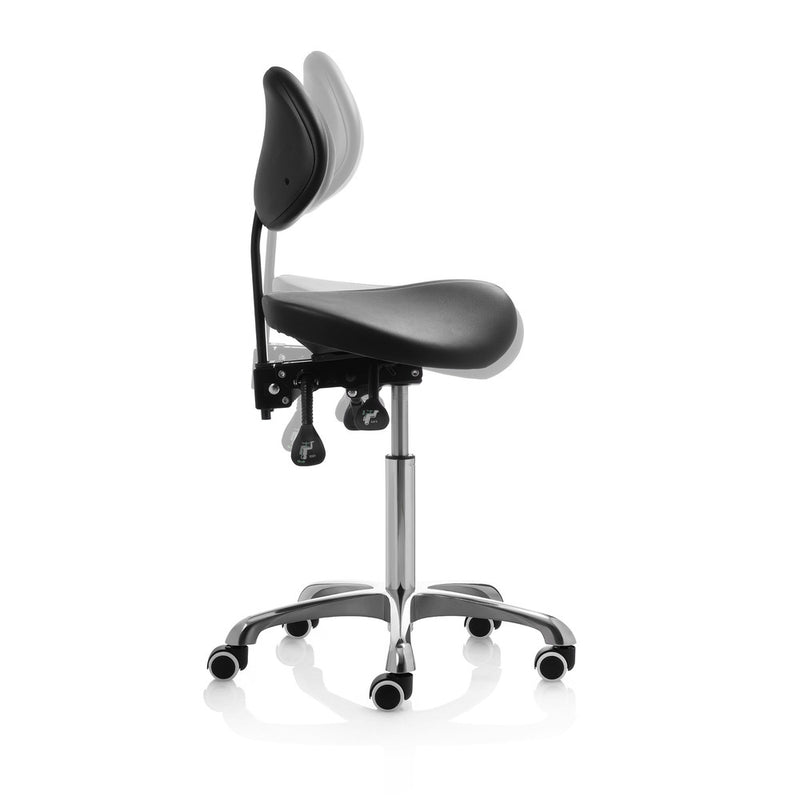 Tabouret ZenGrowth 2 selles avec dossier noir