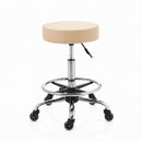 ZenGrowth Tabouret Beige avec structure chromée et anneau de pied
