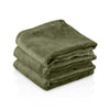 Lot de 3 serviettes ZenGrowth Serenza en microfibre 30x50cm Vert olive foncé