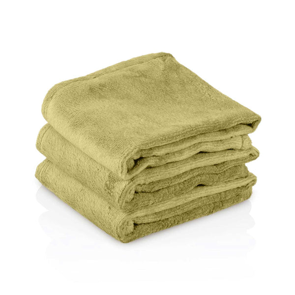 Lot de 3 serviettes ZenGrowth Serenza en microfibre 30x50cm Vert olive clair
