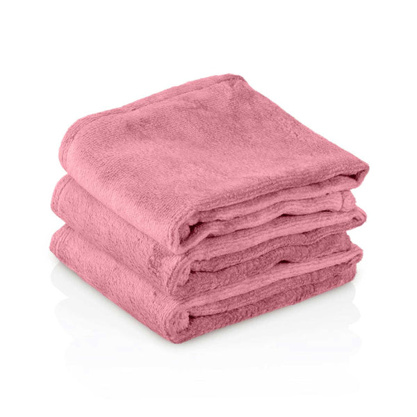 Lot de 3 serviettes ZenGrowth Serenza en microfibre 30x50cm Rose poudré