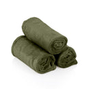 Lot de 3 serviettes ZenGrowth Serenza en microfibre 30x50cm Vert olive foncé