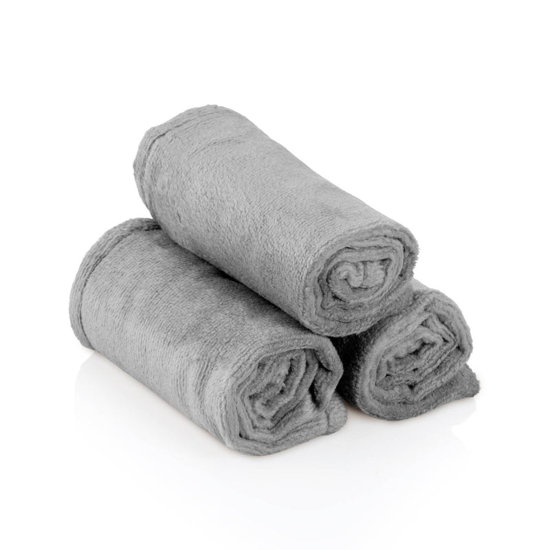 Lot de 3 serviettes compresses ZenGrowth Serenza en microfibre 30x50cm Gris