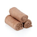 Lot de 3 serviettes compresses ZenGrowth Serenza en microfibre 30x50cm Brun