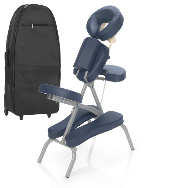 ZENGROWTH Chaise de massage pliante Valo Bleu foncé