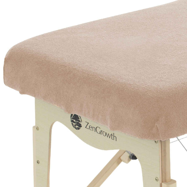 Housse table de massage sans trou visage marron clair XL