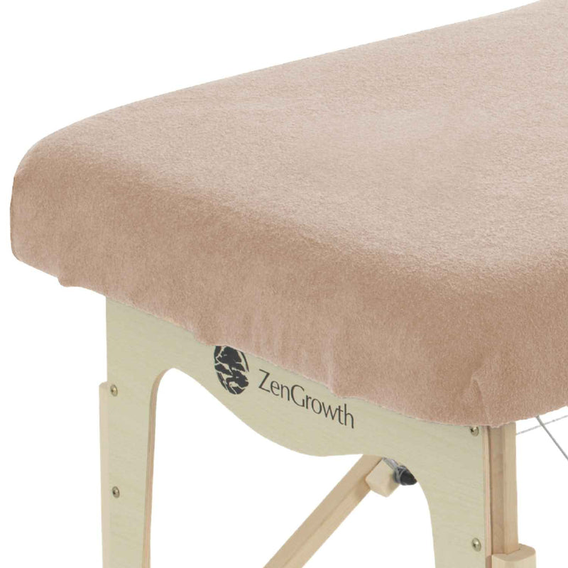 Housse table de massage sans trou visage marron clair XL