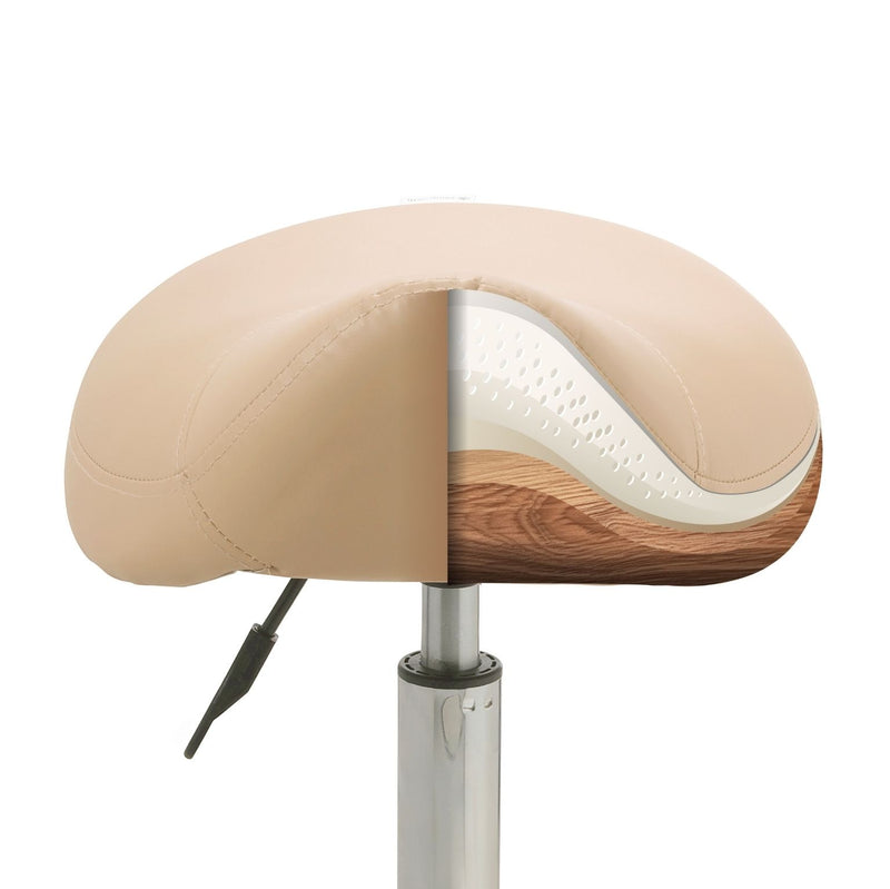 ZenGrowth Tabouret selle beige avec structure en plastique sans anneau de pied