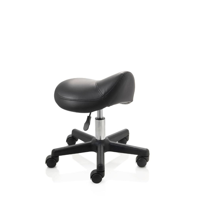 ZenGrowth Tabouret selle noir avec structure en plastique sans anneau de pied