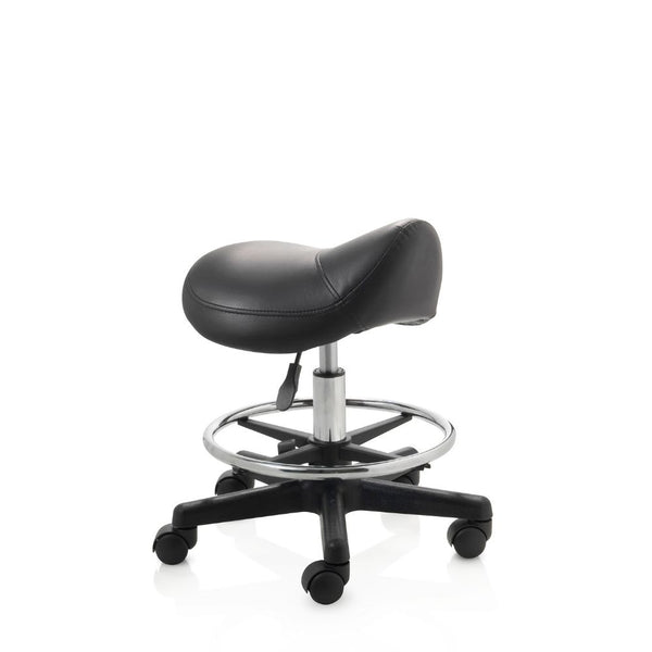 ZenGrowth Tabouret selle noir avec structure en plastique et anneau de pied