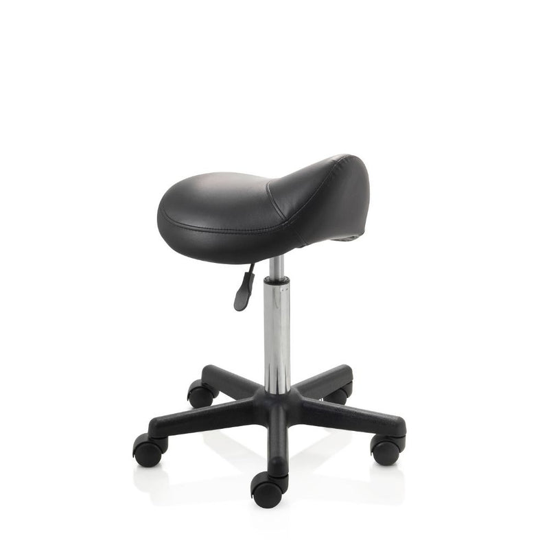 ZenGrowth Tabouret selle noir avec structure en plastique sans anneau de pied