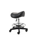 ZenGrowth Tabouret selle noir avec structure en plastique et anneau de pied