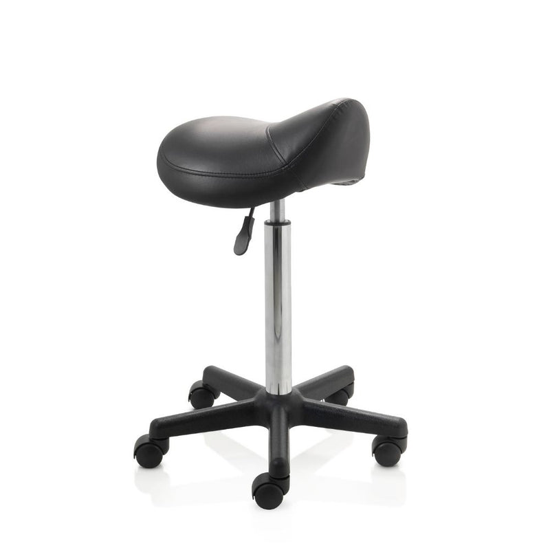 ZenGrowth Tabouret selle noir avec structure en plastique sans anneau de pied