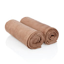 Lot de 2 serviettes de massage ZenGrowth Serenza en microfibre 45 x 90cm Brun