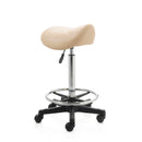 ZenGrowth Tabouret selle beige avec structure en plastique et anneau de pied