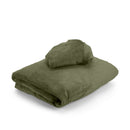 Drap-housse ZenGrowth Serenza  en microfibre avec housse d'appui-tête Vert olive foncé