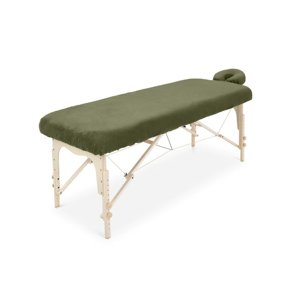 Drap-housse ZenGrowth Serenza  en microfibre avec housse d'appui-tête Vert olive foncé