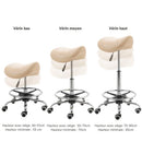 ZenGrowth Tabouret selle beige avec structure chromée et anneau de pied