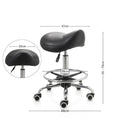 ZenGrowth Tabouret selle noir avec structure chromée et anneau de pied