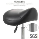 ZenGrowth Tabouret selle noir avec structure chromée et anneau de pied