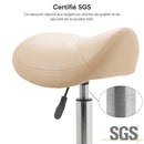ZenGrowth Tabouret selle beige avec structure en plastique et anneau de pied