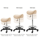 ZenGrowth Tabouret selle beige avec structure en plastique et anneau de pied