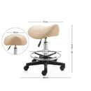 ZenGrowth Tabouret selle beige avec structure en plastique et anneau de pied