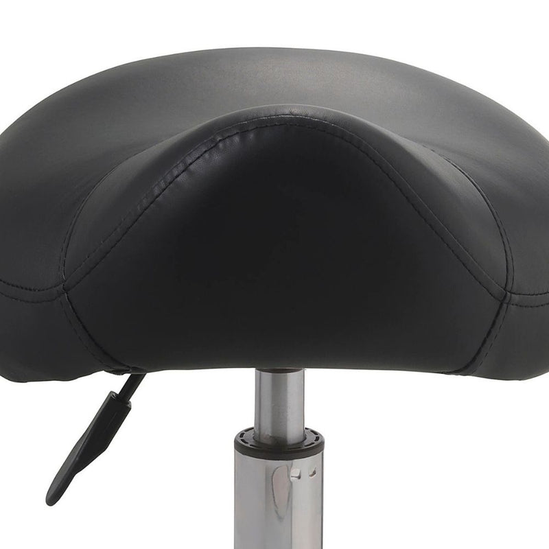 ZenGrowth Tabouret selle noir avec structure en plastique et anneau de pied
