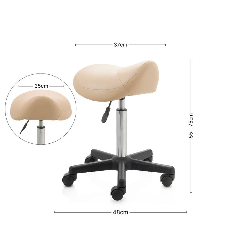 ZenGrowth Tabouret selle beige avec structure en plastique sans anneau de pied