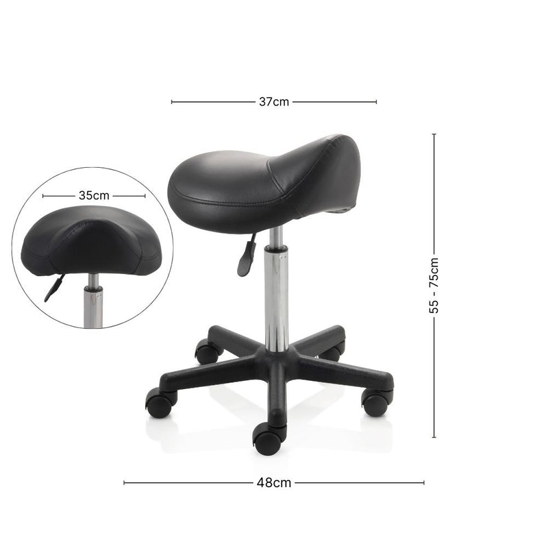 ZenGrowth Tabouret selle noir avec structure en plastique sans anneau de pied