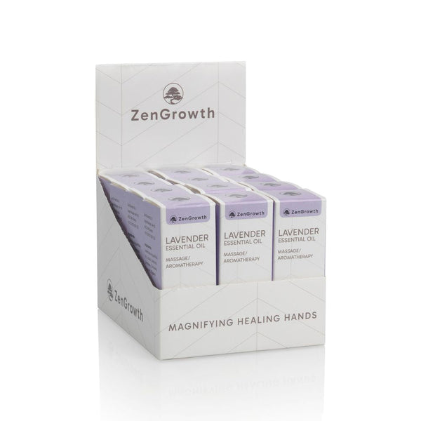 ZENGROWTH Présentoir d'huiles essentielles biologiques de lavande avec 12 flacons