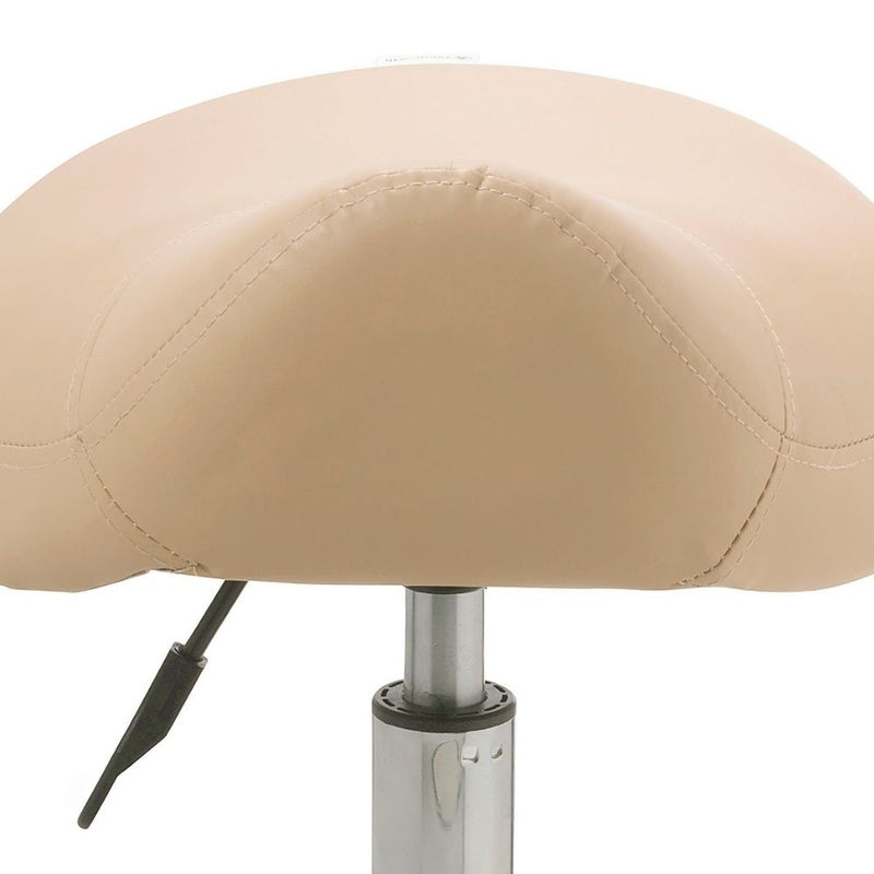 ZenGrowth Tabouret selle beige avec structure en plastique et anneau de pied