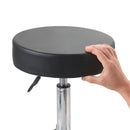 ZenGrowth Tabouret noir avec structure chromée avec anneau de pied