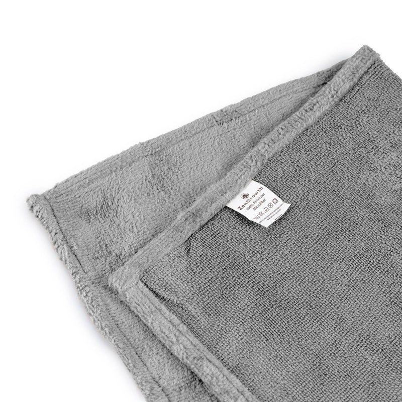 Lot de 2 serviettes de massage ZenGrowth Serenza en microfibre 45 x 90 cm Gris