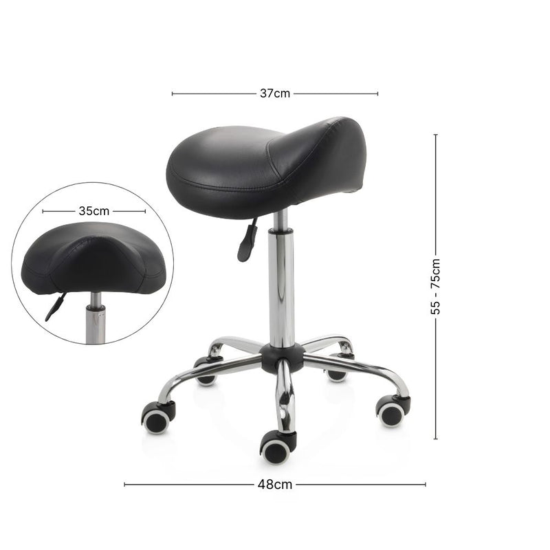 ZenGrowth Tabouret selle noir avec structure chromée sans anneau de pied