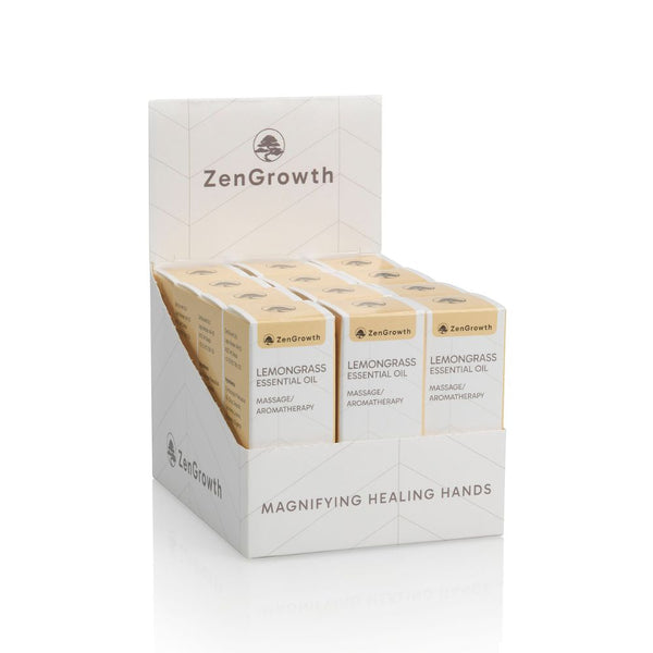 ZENGROWTH Présentoir d'huiles essentielles biologiques de citronnelle avec 12 flacons