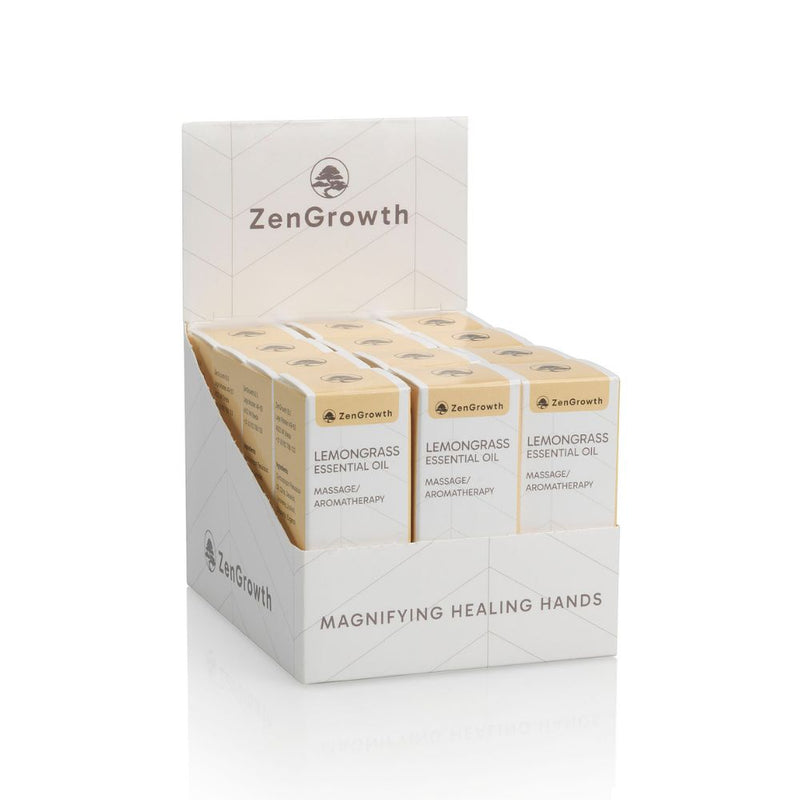 ZENGROWTH Présentoir d'huiles essentielles biologiques de citronnelle avec 12 flacons