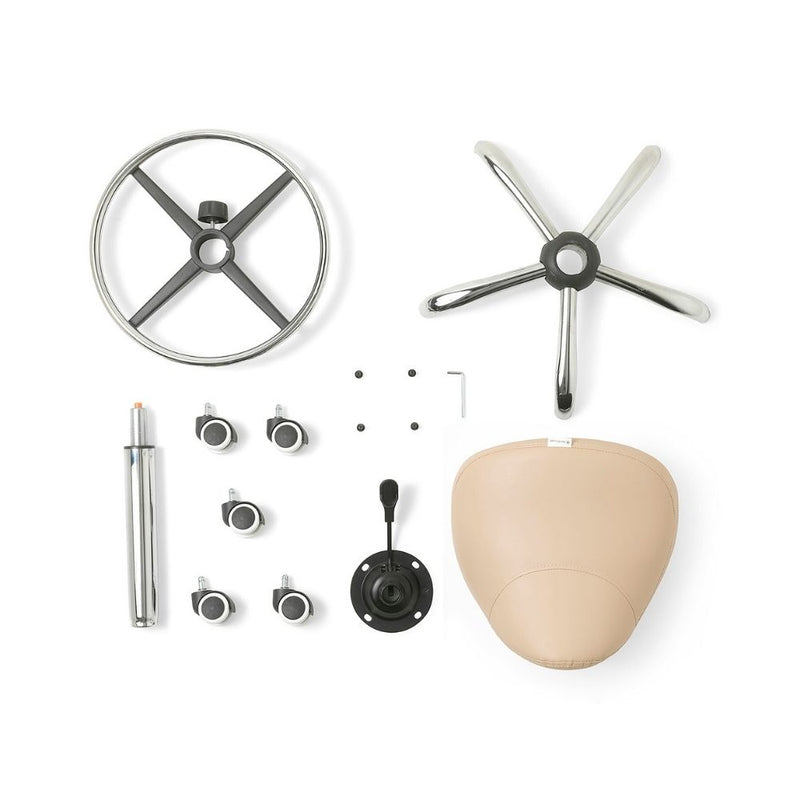 ZenGrowth Tabouret selle beige avec structure chromée sans anneau de pied