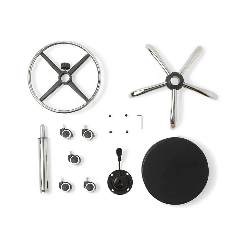 ZenGrowth Tabouret noir avec structure chromée sans anneau de pied