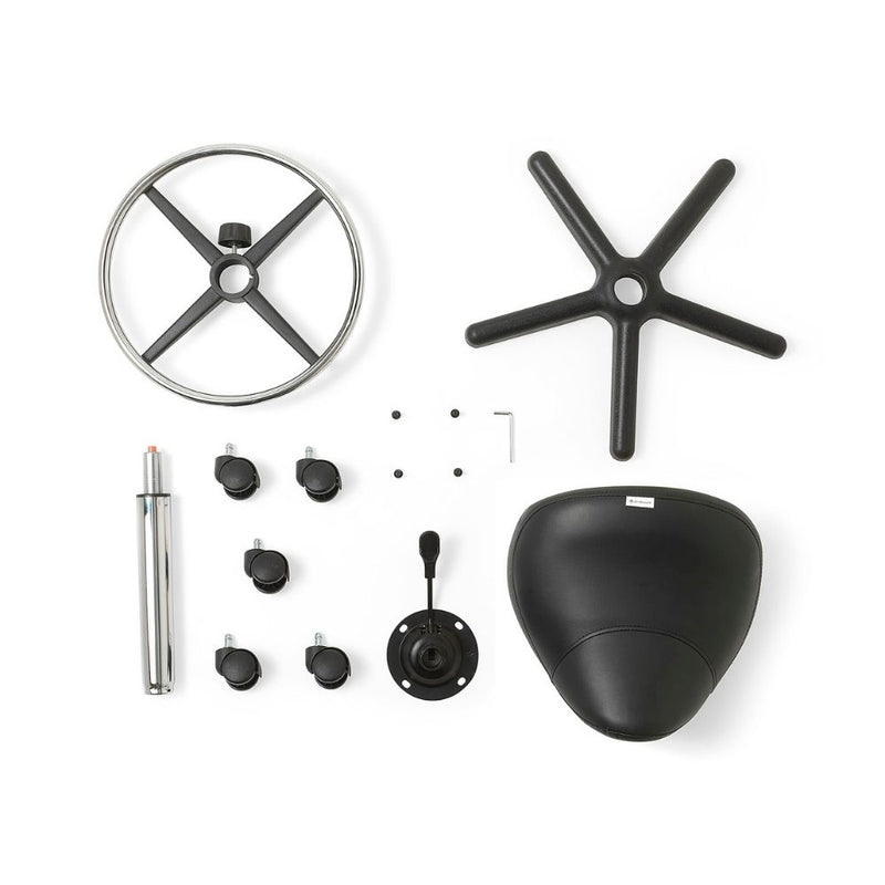 ZenGrowth Tabouret selle noir avec structure en plastique et anneau de pied