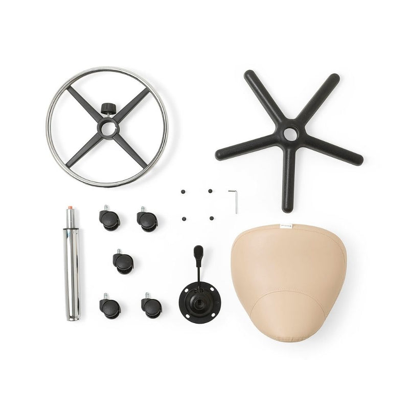 ZenGrowth Tabouret selle beige avec structure en plastique sans anneau de pied