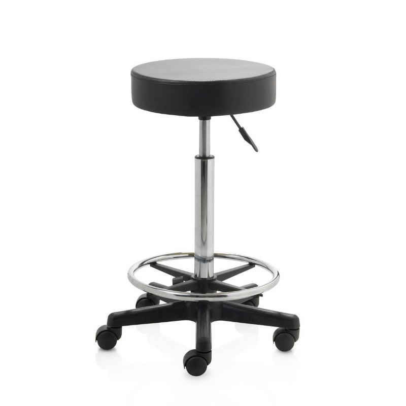 ZenGrowth Tabouret noir avec structure en plastique avec anneau de pied