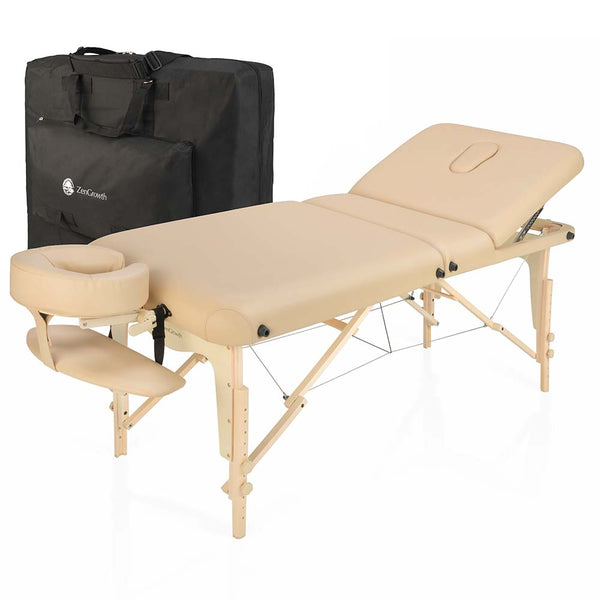 ZENGROWTH Table de massage pliante Nimman Beige