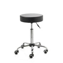 ZenGrowth Tabouret noir avec structure chromée sans anneau de pied
