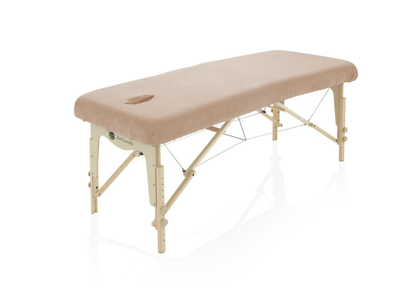 ZENGROWTH Housse table de massage avec trou visage marron clair