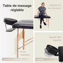 ZENGROWTH Table de massage pliante Economy Liftback Noir